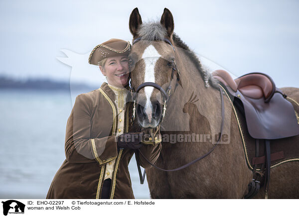 woman and Welsh Cob / EHO-02297