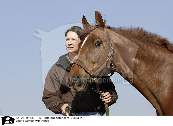 young woman with horse / AP-01157