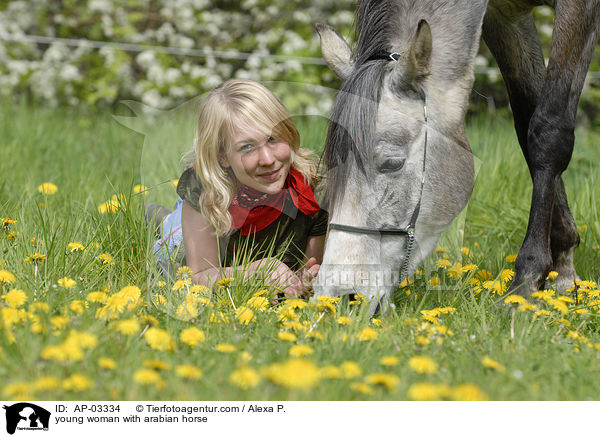 young woman with arabian horse / AP-03334