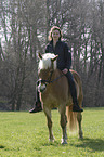 young woman with Haflinger