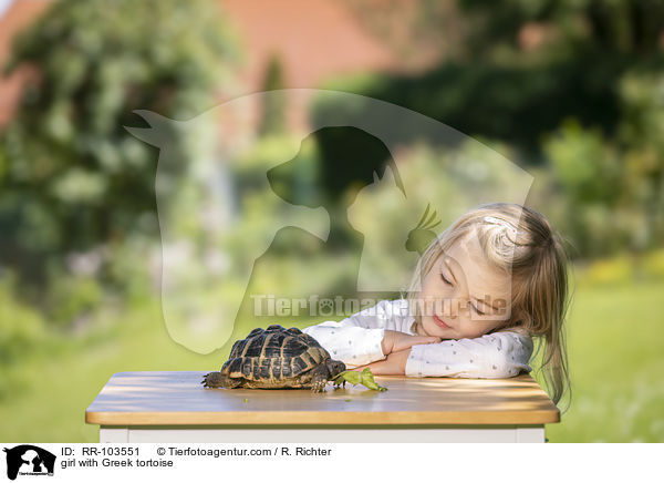 girl with Greek tortoise / RR-103551